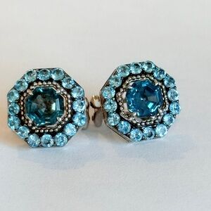 COPY - Judith Ripka Silver and Blue Earrings